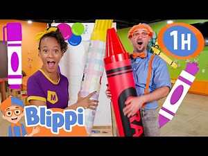 Blippi and Meekah's Crayon Fun! | Blippi Painting for Kids | Moonbug Kids - Art for Kids 🖌️