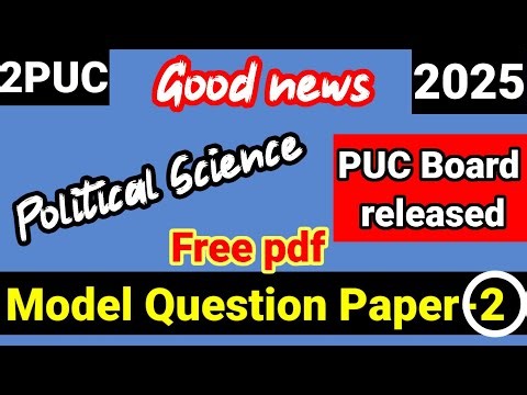 2nd PUC Political Science Model Question Paper 2024-25 Karnataka board 2024-25