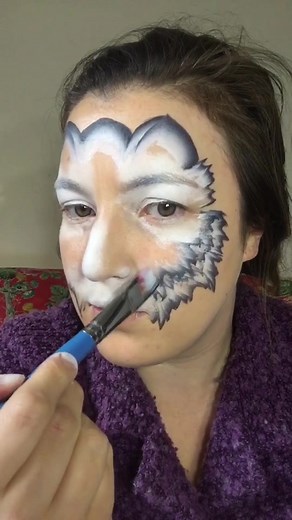 Wolf face paint #facepaint #facepainting #onestrokepainting #artthings #minitutorials #learnfromme #makeup