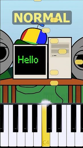 Mr. Fun Computer Theme (Incredibox Sprunki Retake) | Normal Vs Horror on piano