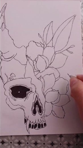 Mutant skull skeleton💀☠️#drawing #art #artdrawing