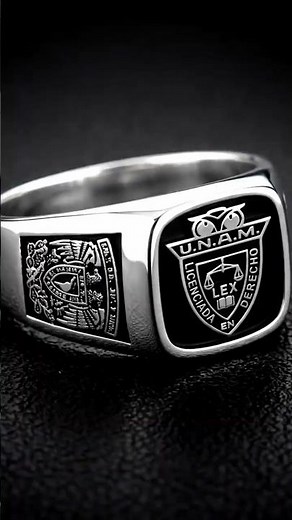 Anillo de Graduacion Modelo Tradicional de Oro Blanco