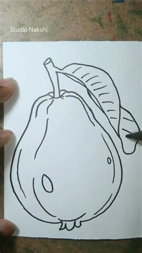 How to Draw a Pear Step by Step | Easy Fruit Drawing #shorts