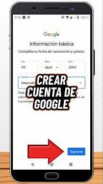 Cómo CREAR CUENTA DE GOOGLE en Celular - Gmail, Correo Electrónico