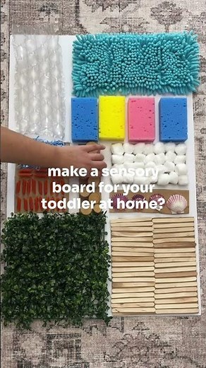 making a sensory board for my toddler with things I had at home! #parenthack #sensoryplay