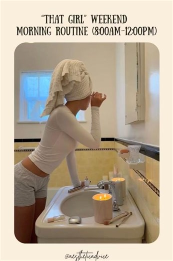 Weekend Morning Routine 8:00AM-12:00PM🌸🎀 #aesthetic #routine #morningroutine #thatgirl