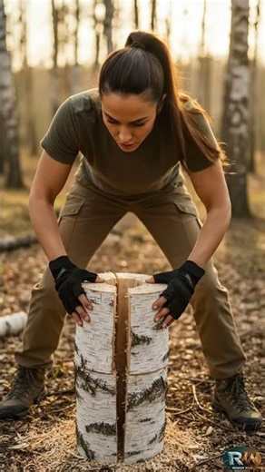 I Made a Stove from a Log and Cooked Eggs 🪵🔥 #survival #creativesurvival #bushcraft