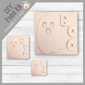 DIY Ghost Boo Halloween-Zeichen-Farbkit: Feiertagsbasteln, austauschbarer Leiter-/Rahmeneinsatz - Etsy.de