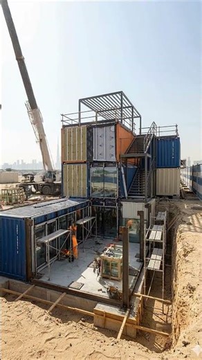 🏗️🔥 From Shipping Containers to Luxury Container Mansion | Dubai Construction Timelapse