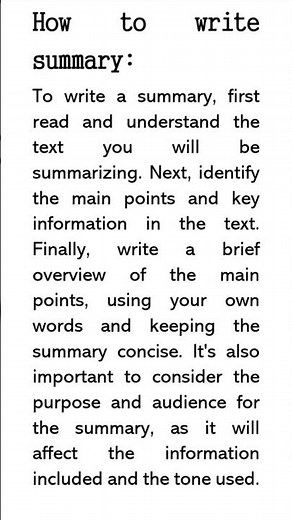 How to write a summary #write #summary
