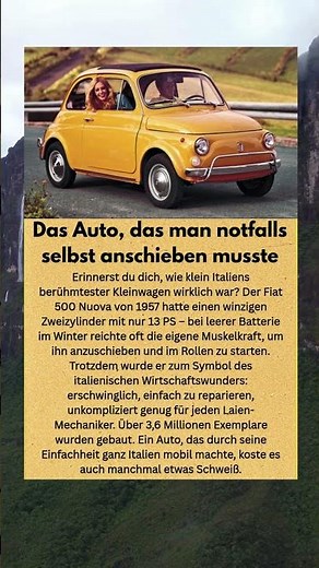 Fiat 500: Warum musste man dieses Auto per HAND ANSCHIEBEN starten? 🚶