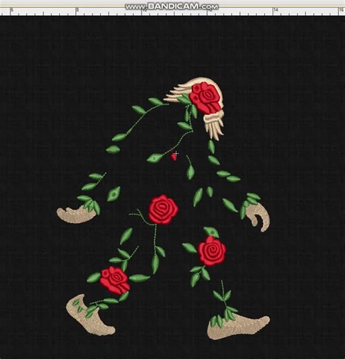 Bigfoot Floral Embroidery Design, Colorful Sasquatch Embroidery, Cryptid Forest Machine Embroidery, Floral Stitch Designs, 5 Sizes Included - Etsy