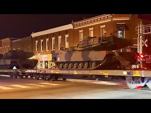 Military Train Street Running Army Tanks, Radar Speed Checks, Train On Steep Hill, CSX, NS & CCET