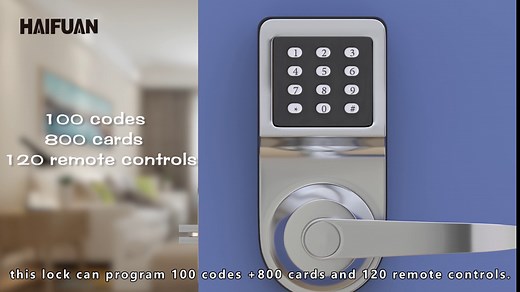 HAIFUAN Digital Door Lock,Unlock with Remote Control, M1 Card, Code and Key,Handle Direction Reversible