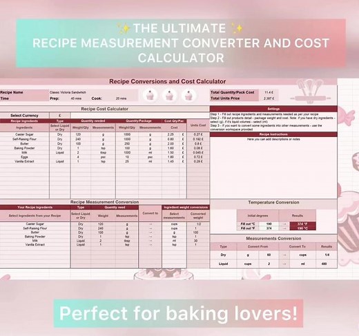 Make baking easy with this simplified ingredient measurement converter and cost calculator! #fyp #foryoupage #viral #cake #baking #cookies #Recipe #bakingrecipe #easybake #bakinghacks #cupcakes #howtobake #pancaketuesday #bakingwithlove https://www.etsy.com/listing/1421086667/recipe-measurement-converter-and-cost