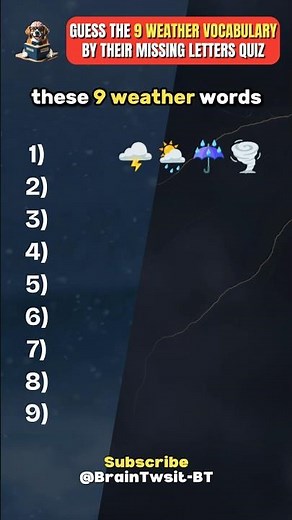 🌦️ Can You Guess These 9 Weather Words?🌈 Only 1% Get Them All Right! ⛈️❄️