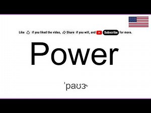 How to Pronounce POWER in English, American