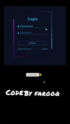 login page / signup page using code#htmlcssfullcourse #codingtips #python #programming #foryou