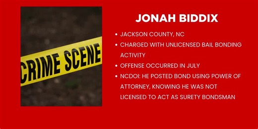 NC officials arrest unlicensed bail bondsman