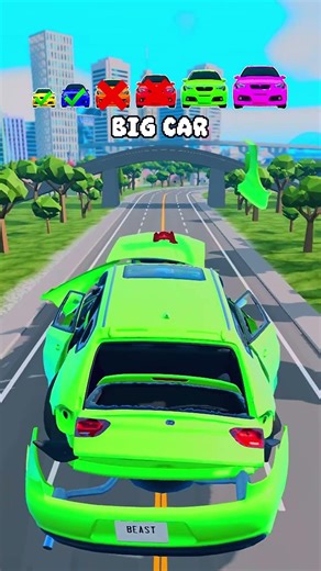 Big vs Small Cars vs Iron Man Train in BeamNG.Drive #shorts #beamngdrive