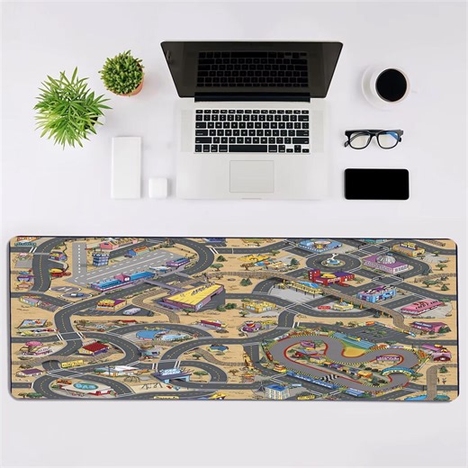 90s Nostalgic City Map Mouse Pad, Personalized Desk Mat Gift - Etsy