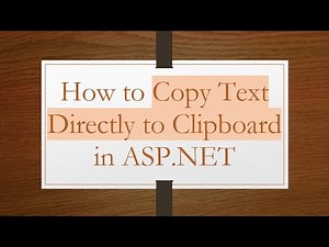 How to Copy Text Directly to Clipboard in ASP.NET