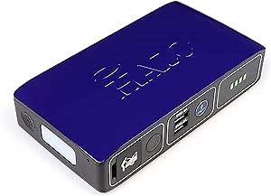Halo Bolt Compact Portable Car Jump Starter - 12V, 200A Peak, 44,400mAh Lithium Polymer Battery, USB Charger, LED Floodlight - Navy