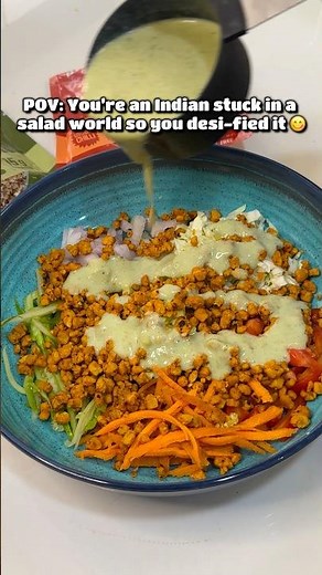 How about a high protein salad with an Indian twist? #tempeh #salad #healthyrecipes