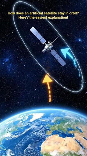 How does an artificial satellite stay in orbit? Here’s the easiest explanation #satellite #viral