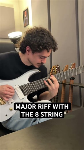 Major 8 string riff #guitar #guitarplaying #newriff #8string