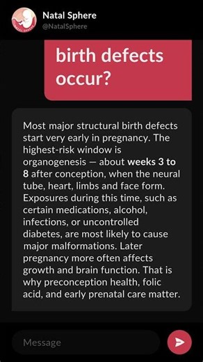 When do most birth defects occur?