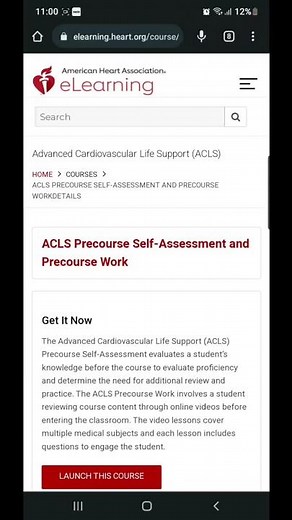ACLS course optional videos online, AHA videos online, how to watch ACLS course videos online