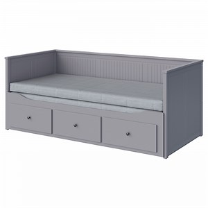 HEMNES daybed with 3 drawers/2 mattresses, gray/Ågotnes firm, Twin  - IKEA