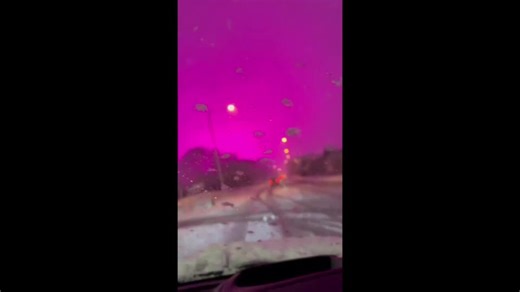Locals Baffled as Pink Sky Seen in Birmingham During Winter Storm