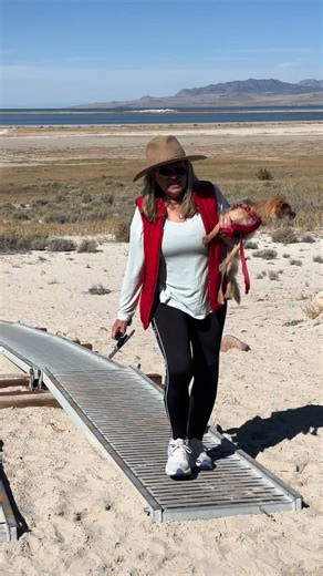 Interesting ramp to the beach. I just wanted to see what the water was like in the Great Salt Lake... it was different than ocean water for sure! | Brenda Ladun ABC 3340