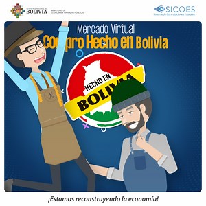 #ComproHechoEnBolivia | Infórmate sobre los beneficios de registrar tus productos nacionales en el Mercado virtual Compro Hecho en Bolivia. ¡No pierdas esta oportunidad y registra tus productos! Para más información ingresa a la Guía de Registro https://bit.ly/RegistroCE-CHB o comunícate con el 800106337 o al 2183333 int. 2101 y 2102 #PorLaSendaDelCrecimiento #UnidosEstamosSaliendoAdelante | Ministerio de Economía y Finanzas Públicas