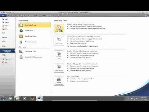 How to Send Word 2010 document to Email
