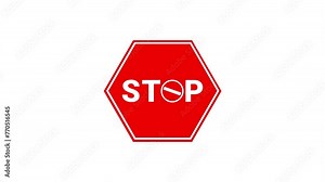 stop sign animation road traffic sign stop icon symbol looping 4k Stock Video