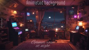 Animated Arcade Gamer Room Background: Cozy Lofi Stream Overlay (MP4) - Etsy