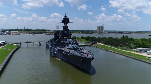 Welcome aboard! Drone video highlights historic Battleship Texas