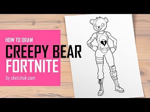 Cuddle Team Leader Drawing - Creepy Bear Fortnite Outfit Drawing Tutorial