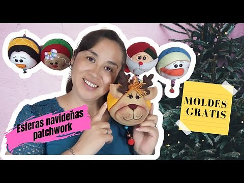 TUTORIAL ESFERAS PATCHWORK SIN AGUJA ELEGANTES -PERSONAJES NAVIDEÑOS