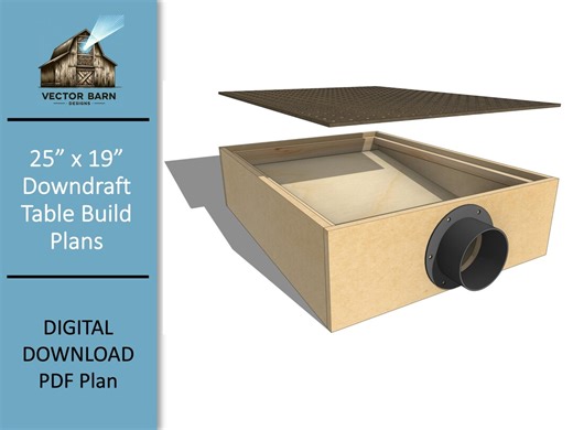 Downdraft Sanding Table Plans – DIY Woodworking Dust Collection (PDF Plan, 25x19") - Etsy