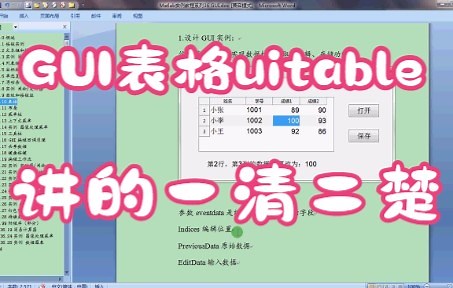 36.10【Matlab GUI 精讲】表格控件uitable，跟Excel表格是一样的用法吗，答案是否定的