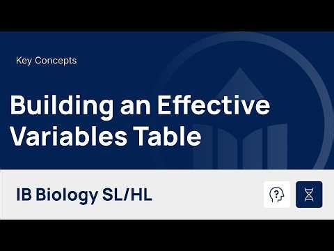 Building an Effective Variables Table [IB Biology SL/HL]