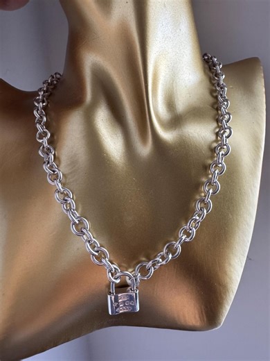 Tiffany & Co. 1837 Lock Charm Necklace in Sterling Silver - Etsy