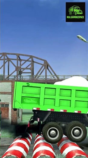 Giant Speed Bump Trouble! Trucks Struggle to Cross This Massive Road #fypシ #truck #mudrunner