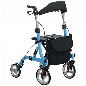 4 Wheel Rollator with Seat Adjustable Mobility Walker with Bag Dual Brakes  | eBay UK