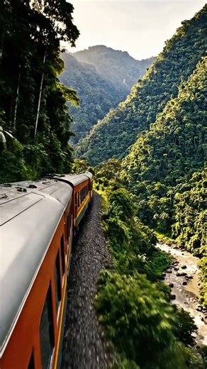 ASMR Train on Cliffside Railway | Indonesia Scenic Ride
