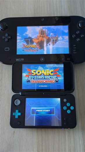 Sonic All Star Racing- Nintendo Wii U vs New 2DS XL Speed Comparison